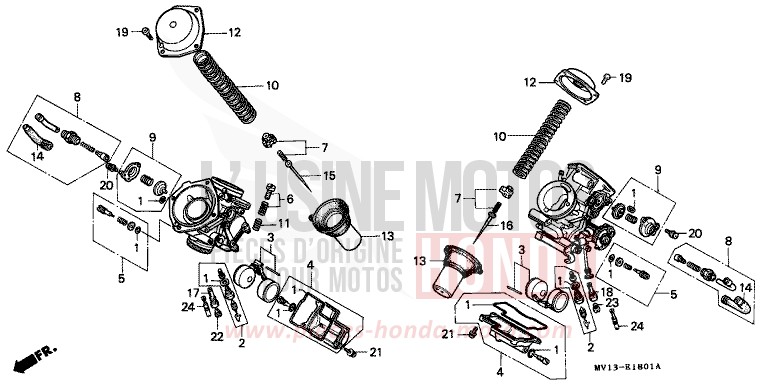 VERGASER (EINZELTEILE) von Africa Twin 750 SCHWARZ (NH1K) von 1991